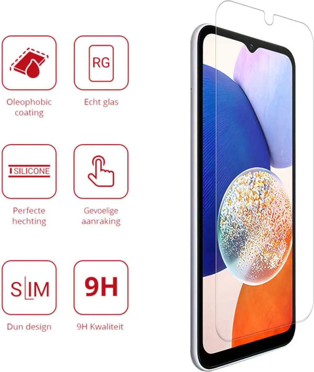 Rosso 9H Tempered Glass Screen Protector Samsung Galaxy A14 - 1 Stuk