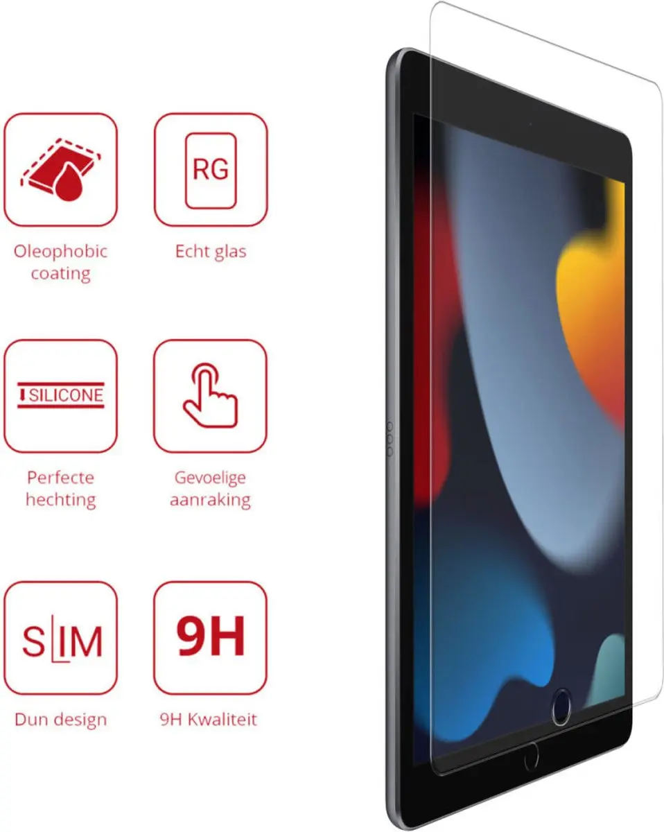 Rosso Screen Protector 147154 - 9H Glas voor Apple iPad 10.2 (2019-2021) - Transparant