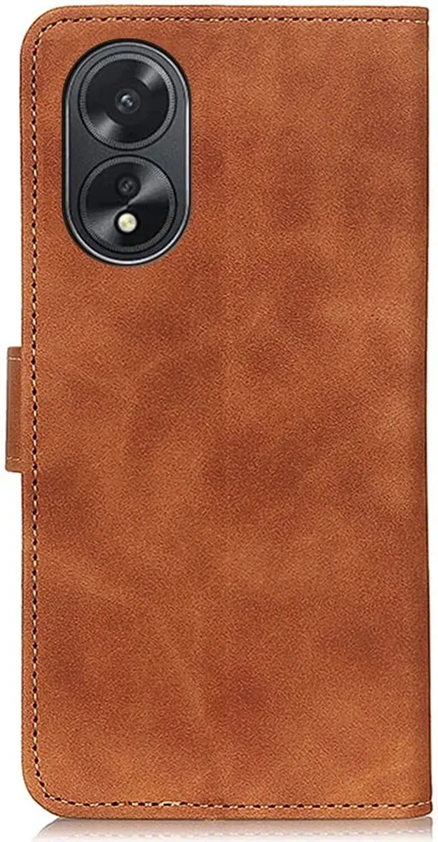 Khazneh Oppo A38 Retro Wallet Hoesje - Bruin