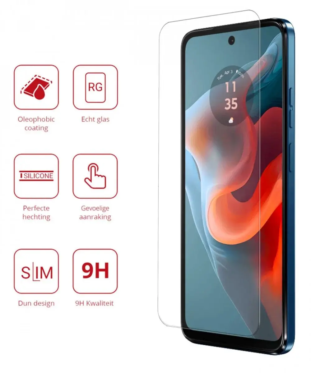Rosso 9H Tempered Glass Moto G34 - 1 Stuk
