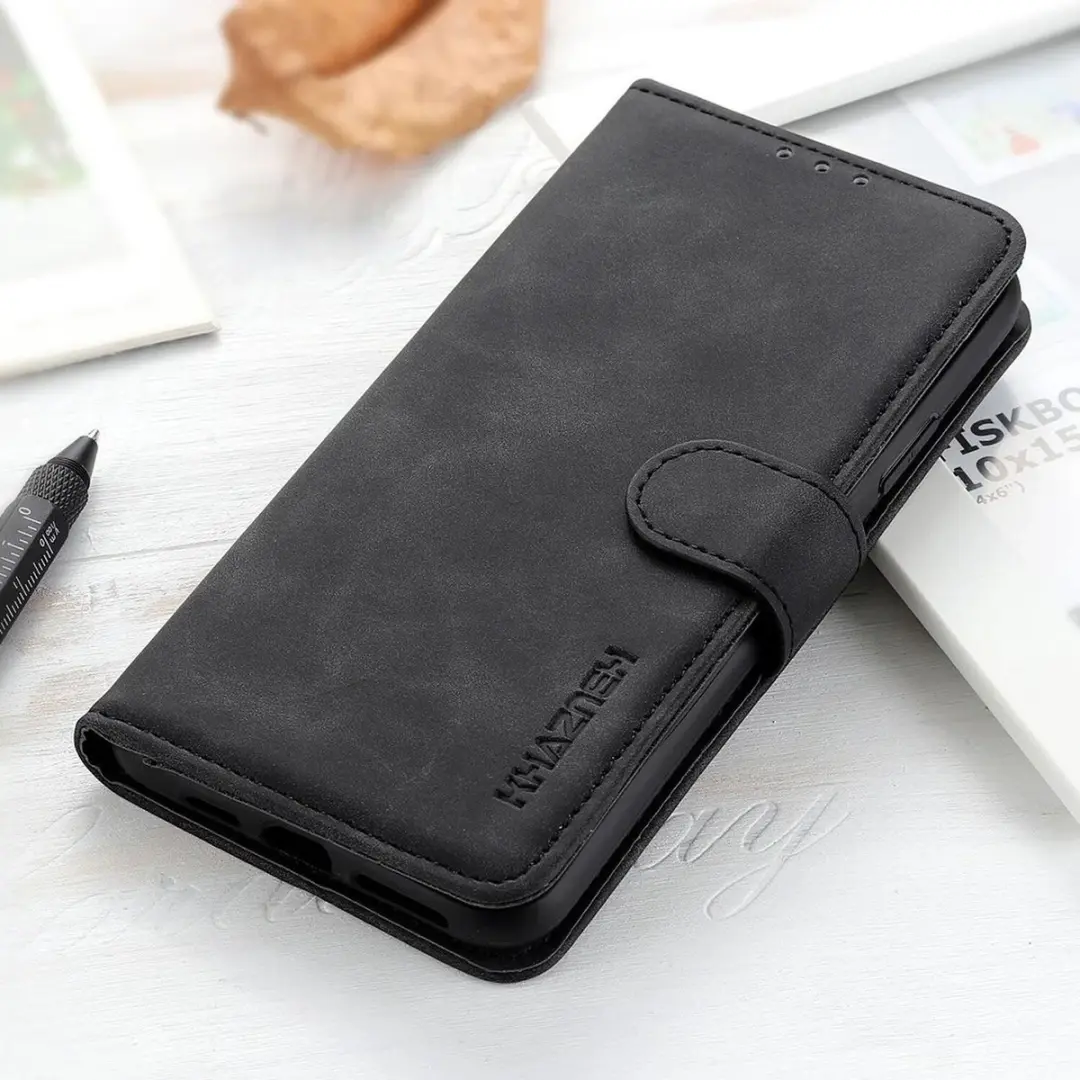 Khazneh Xiaomi Redmi Note 12S Hoesje Wallet - 2 Pasjes - Zwart
