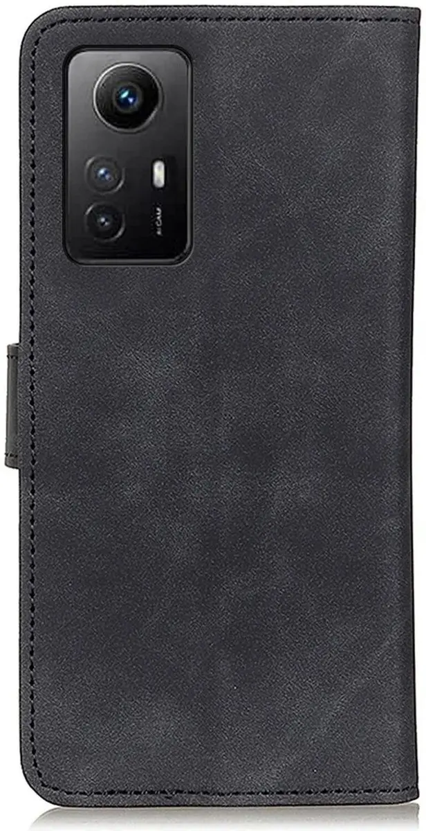 Khazneh Xiaomi Redmi Note 12S Hoesje Wallet - 2 Pasjes - Zwart