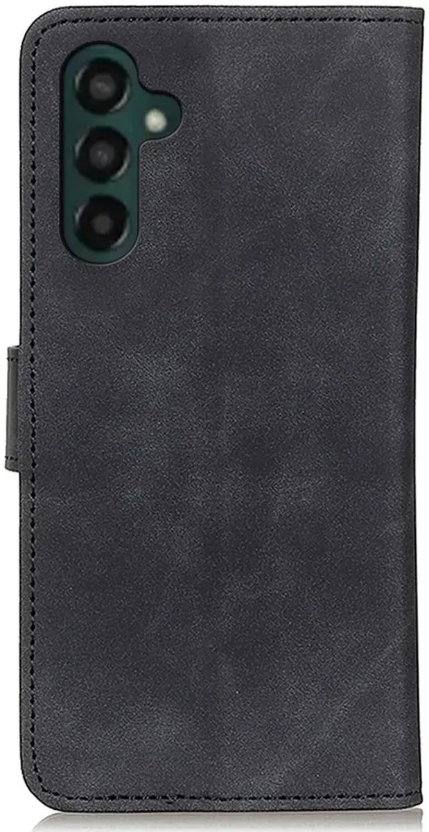 Khazneh Hoesje Galaxy A35 Retro Wallet Book - Zwart