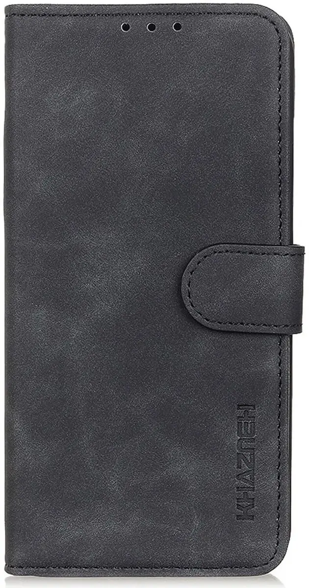 Khazneh Hoesje Galaxy A35 Retro Wallet Book - Zwart