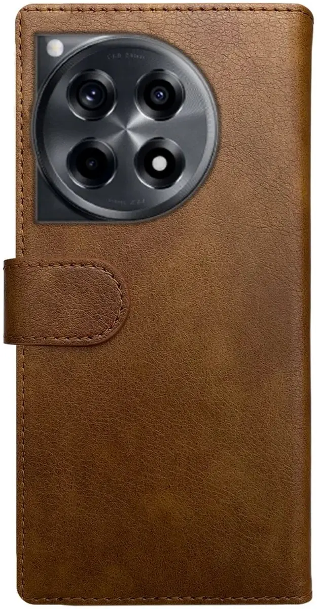 Rosso Element Hoesje OnePlus 12R - 3 Pasjes - Bruin