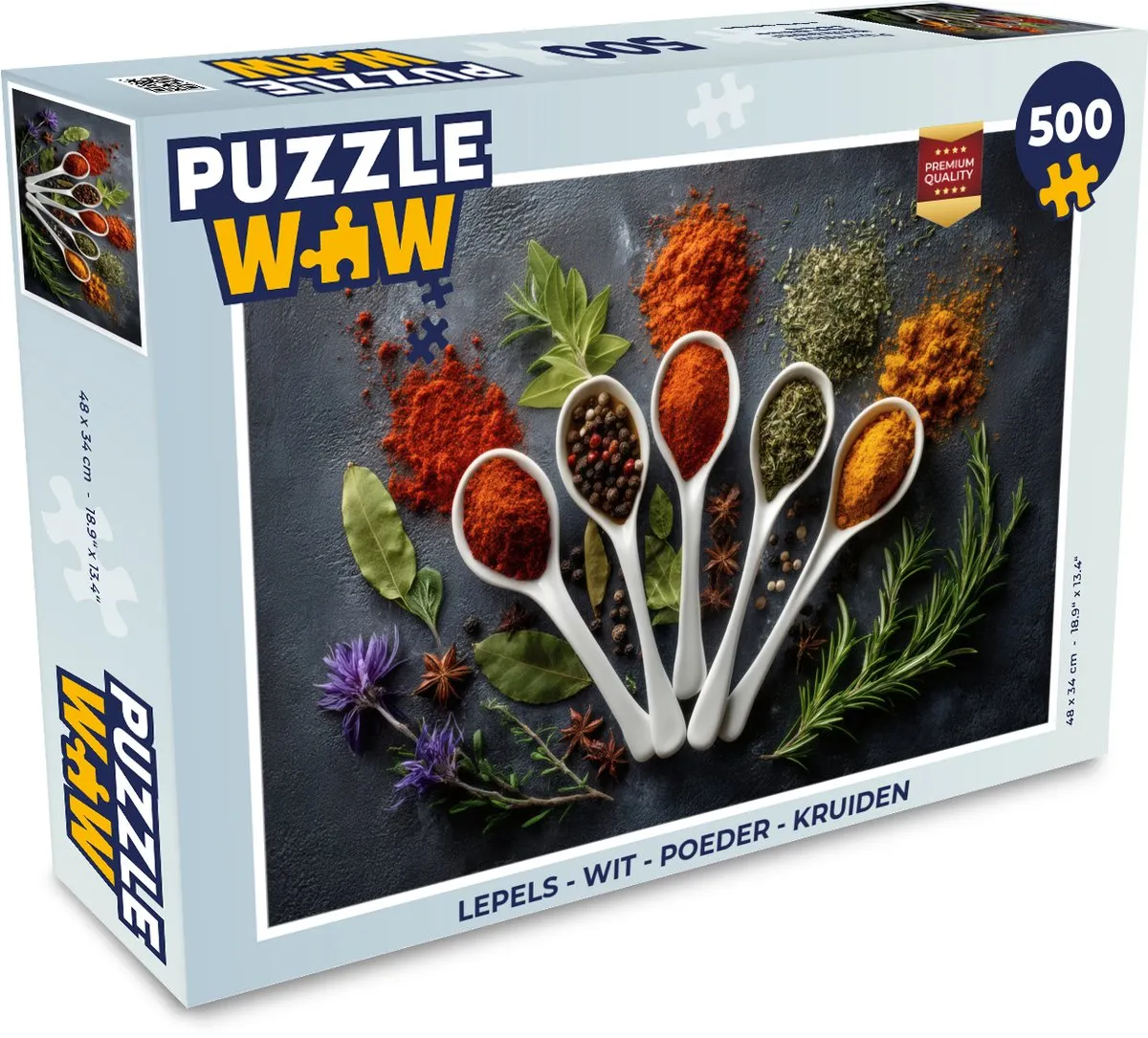PuzzleWow Lepels Kruiden Puzzel 500 Stuks - Wit