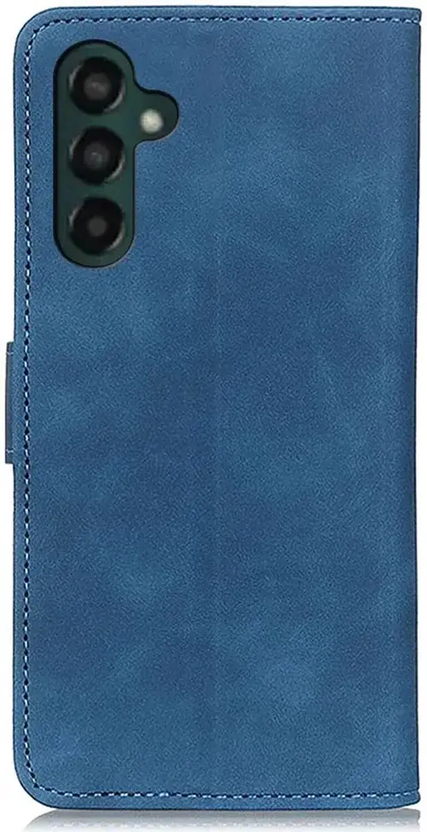 Khazneh Hoesje Retro Wallet Book Case Samsung Galaxy A35 - Blauw