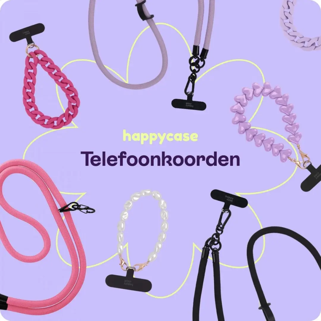HappyCase Bali Parel Armband Telefoonkoord 24cm - Zilver