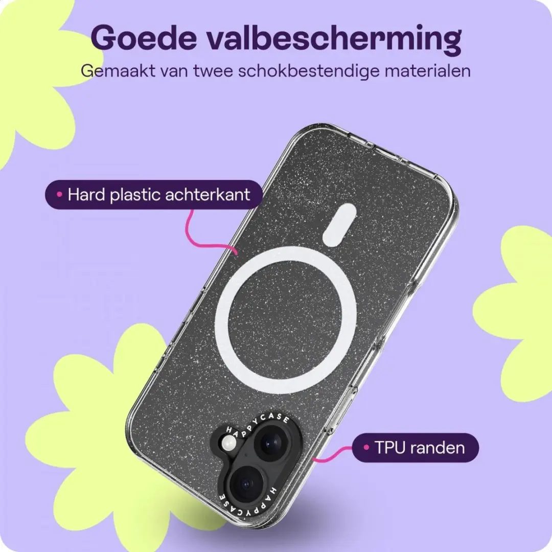 HappyCase Joy Hoesje iPhone 16 - Sparkle Glitter - MagSafe