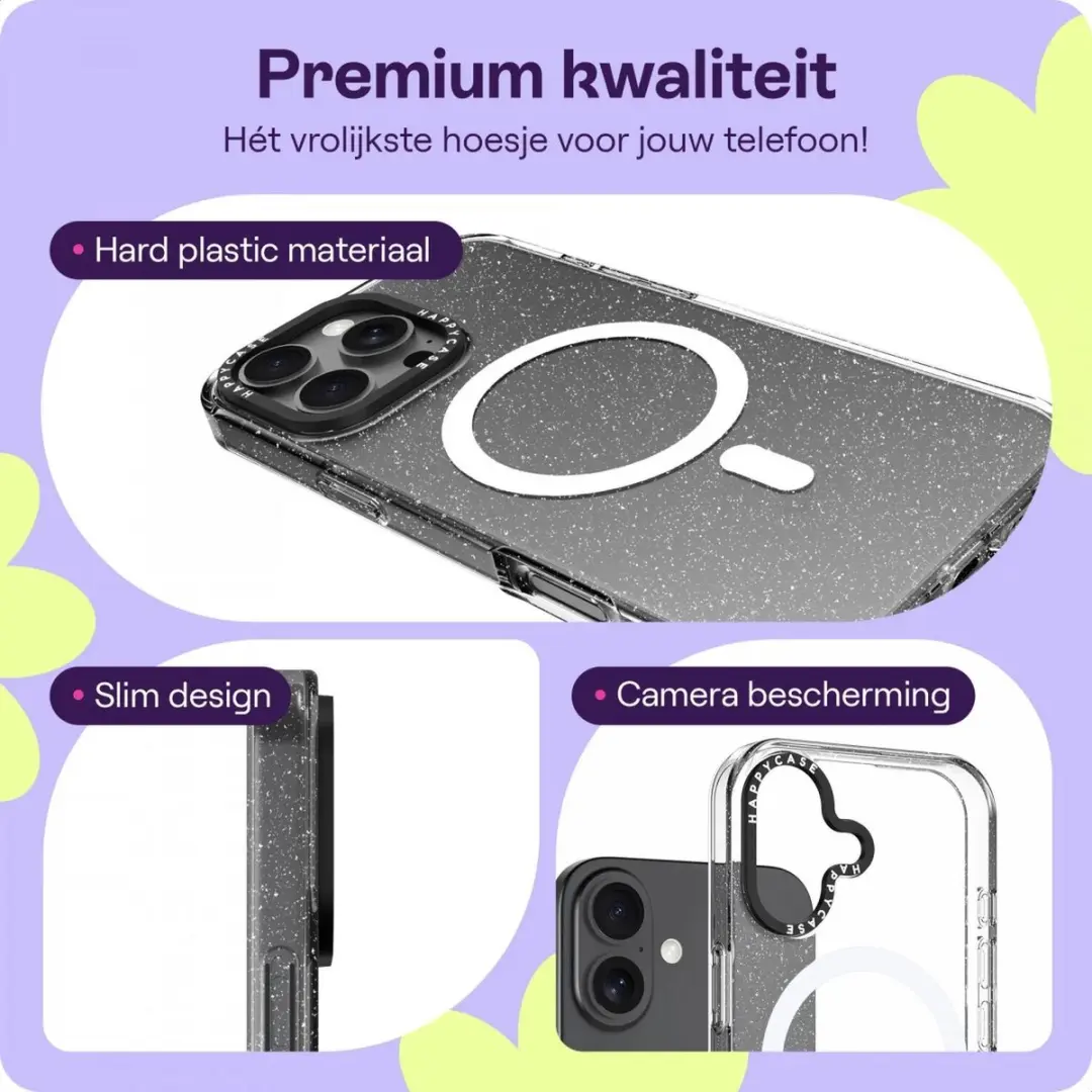 HappyCase Joy Hoesje iPhone 16 - Sparkle Glitter - MagSafe