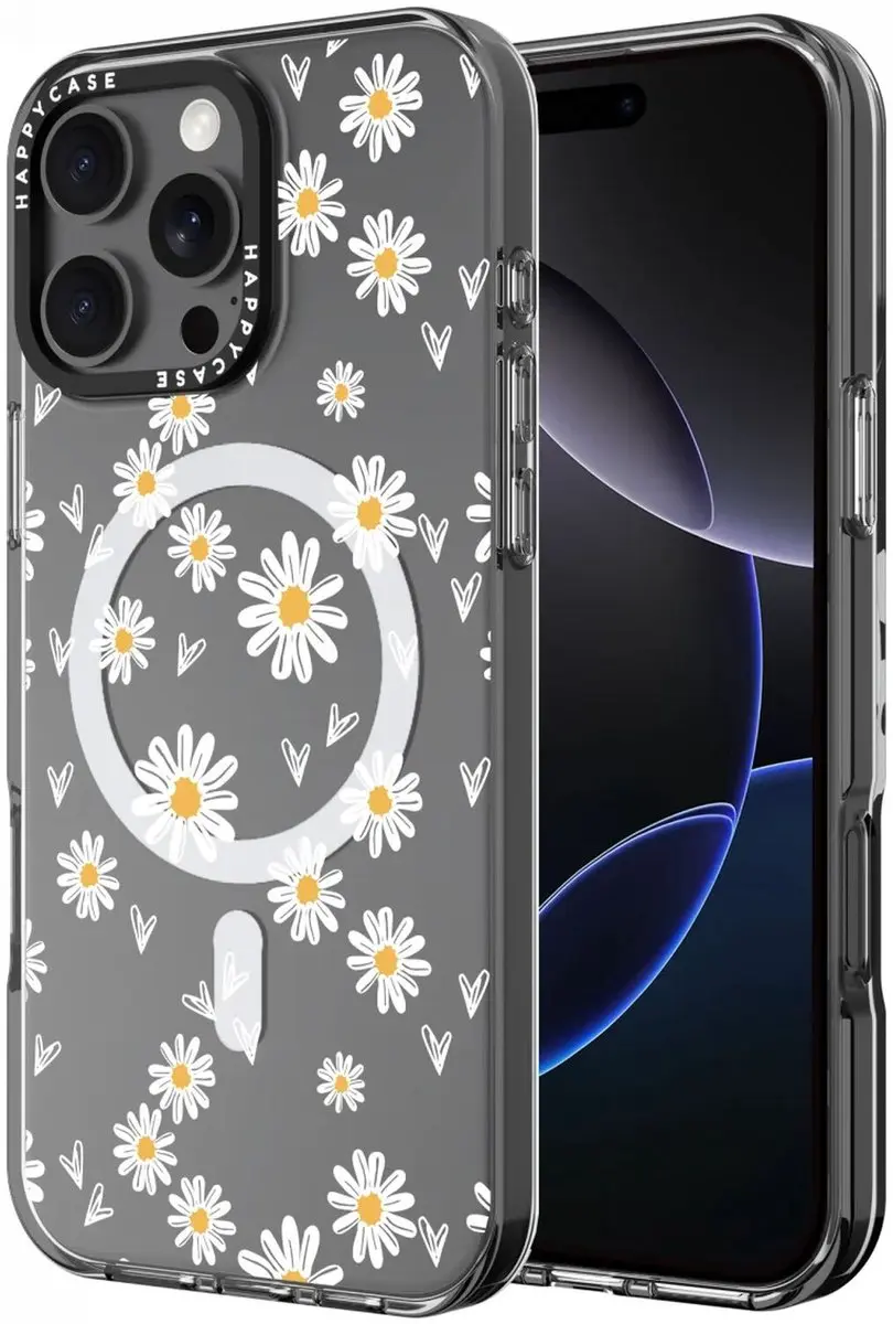 HappyCase Joy Hoesje iPhone 16 Pro Daisy Hearts