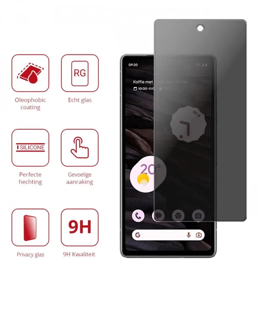 Rosso Privacy Screen Protector Google Pixel 7a - 9H Glas