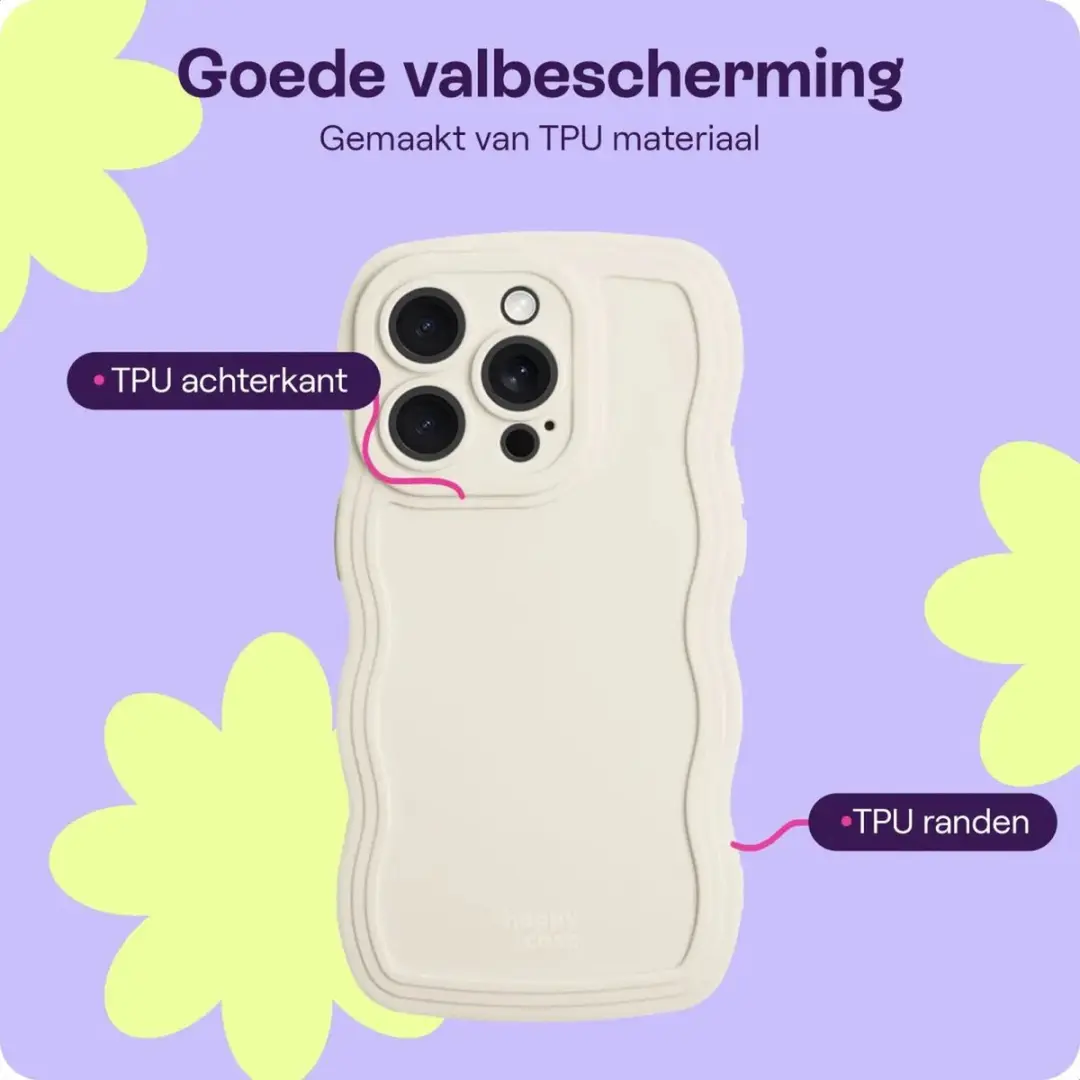 HappyCase Wavy Hoesje iPhone 16 Pro - Beige