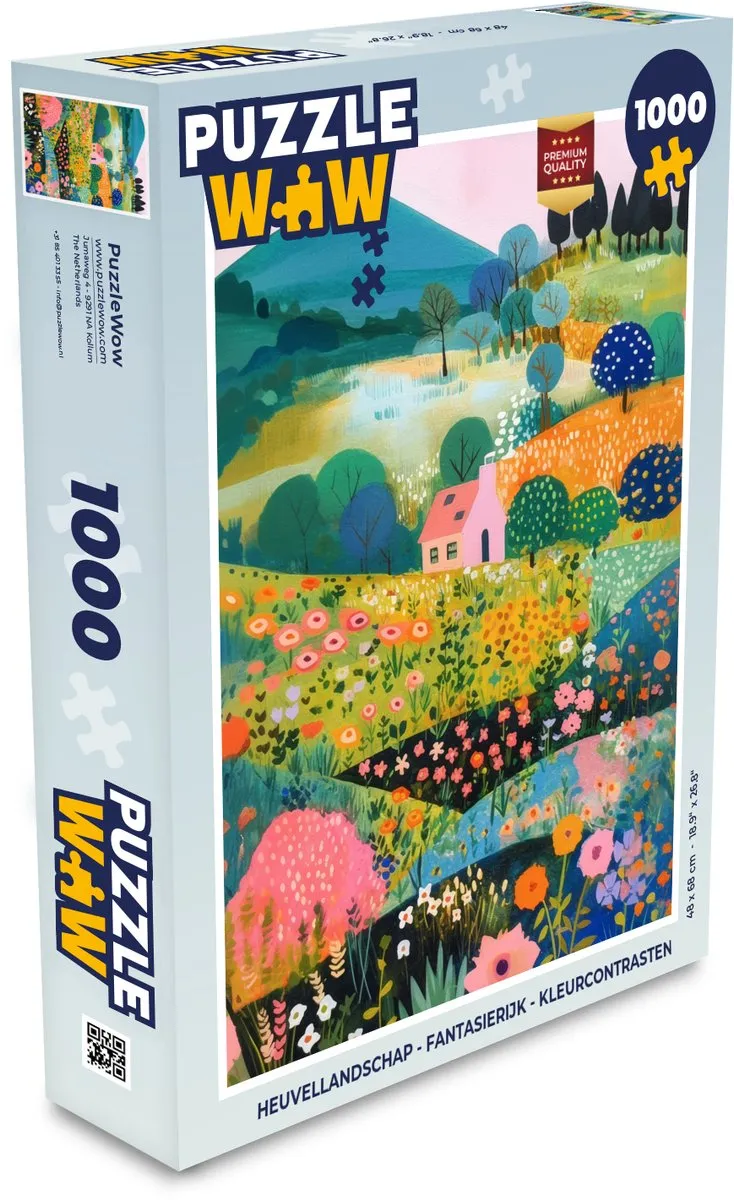 PuzzleWow Heuvellandschap Legpuzzel 1000 Stuks