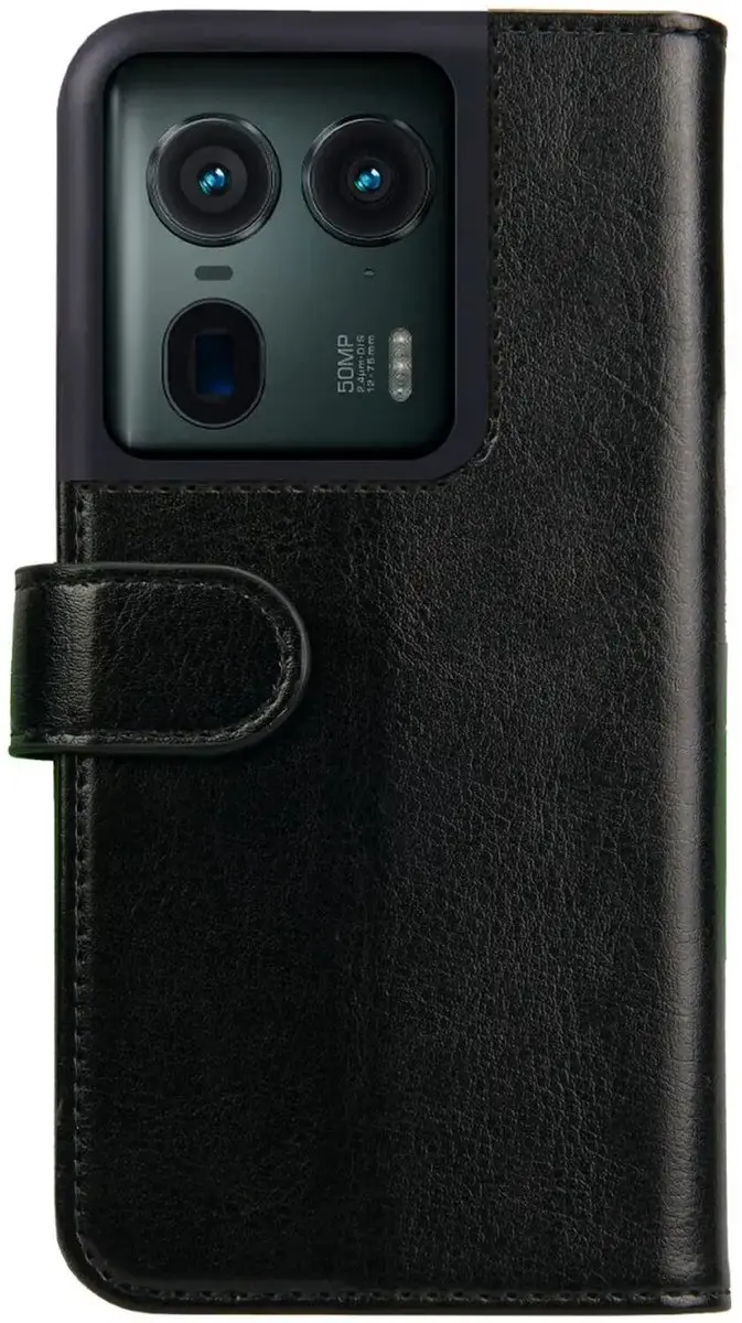 Rosso Element Wallet Book Case Motorola Edge 50 Ultra - 3 Pasjes - Zwart