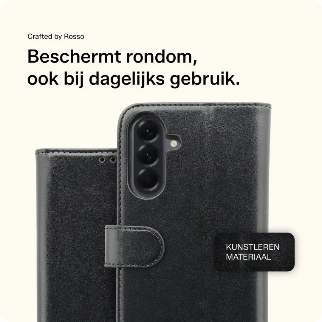 Rosso Element Wallet Book Case 208800 - Samsung Galaxy A56 - 3 Pasjes - Zwart
