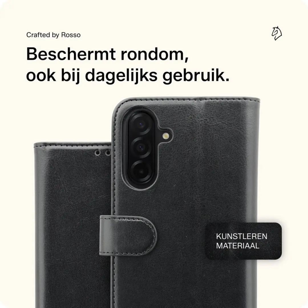 Rosso Element Wallet Book Case 208812 - Samsung Galaxy A26 - 3 Pasjes - Zwart