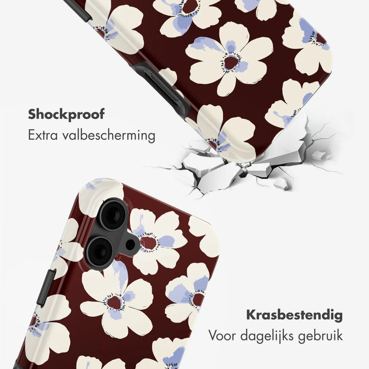 Selencia Hoesje iPhone 16 Choco Flower Pop - MagSafe