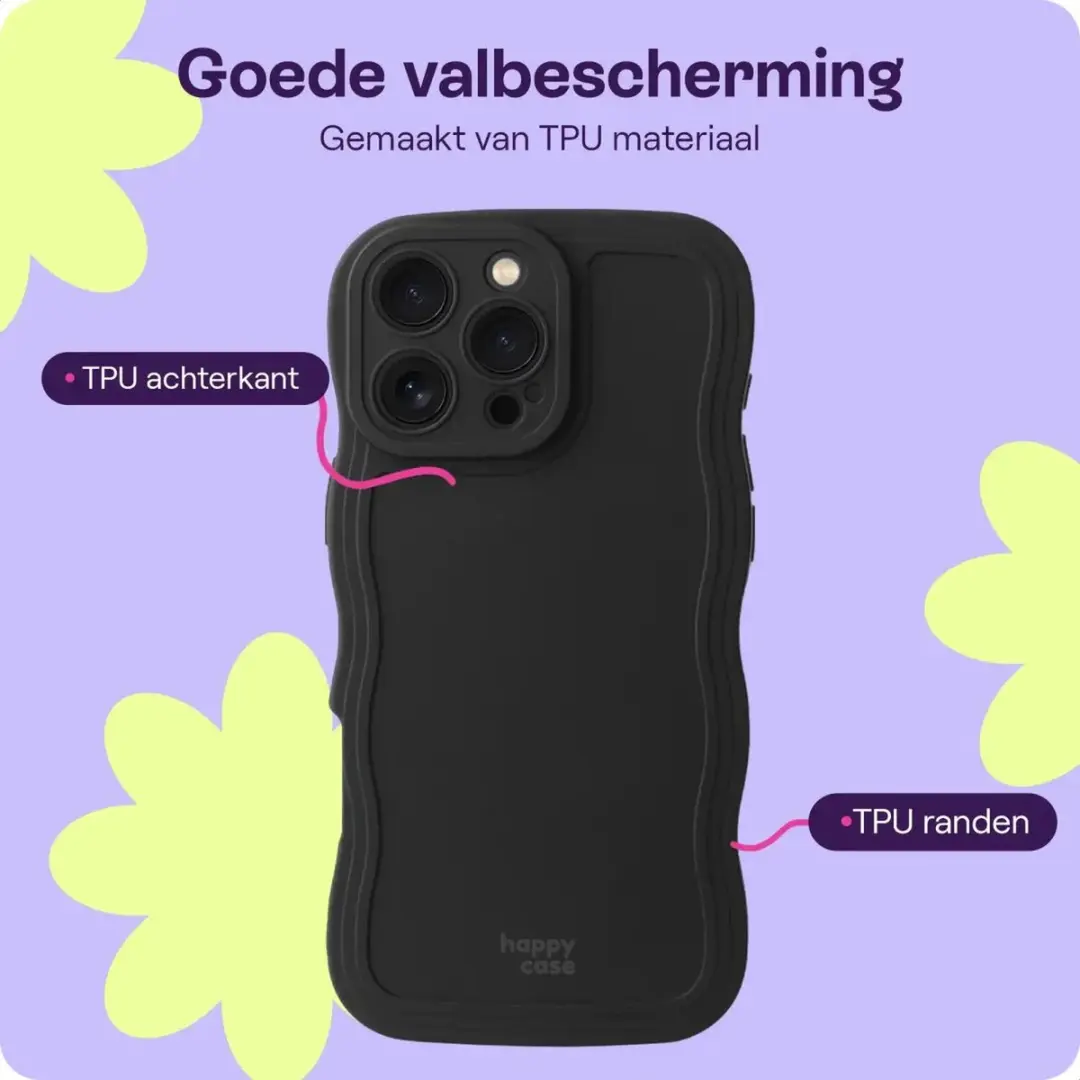 HappyCase Wavy Hoesje iPhone 16 Pro Max - Zwart
