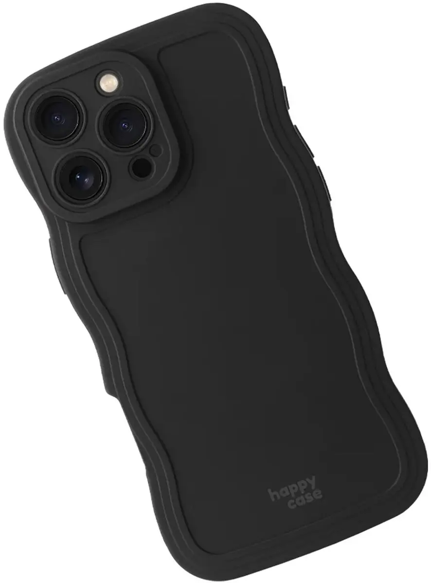 HappyCase Wavy Hoesje iPhone 16 Pro Max - Zwart