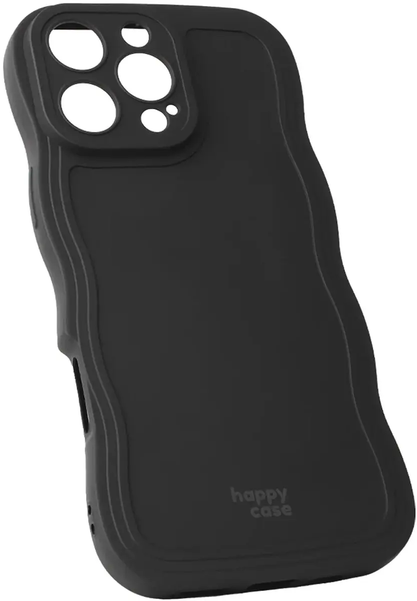 HappyCase Wavy Hoesje iPhone 16 Pro Max - Zwart