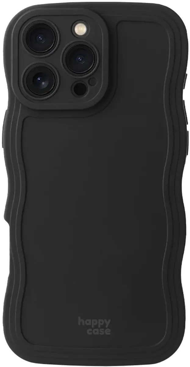 HappyCase Wavy Hoesje iPhone 16 Pro Max - Zwart