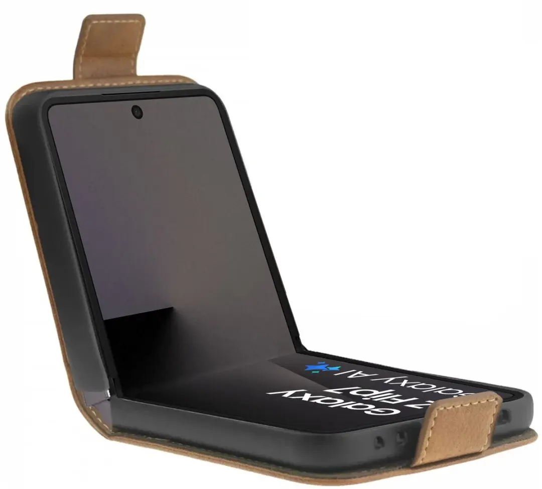 Rosso Element Wallet Book Case 217026 - Samsung Galaxy Z Flip 7 - 3 Pasjes - Bruin
