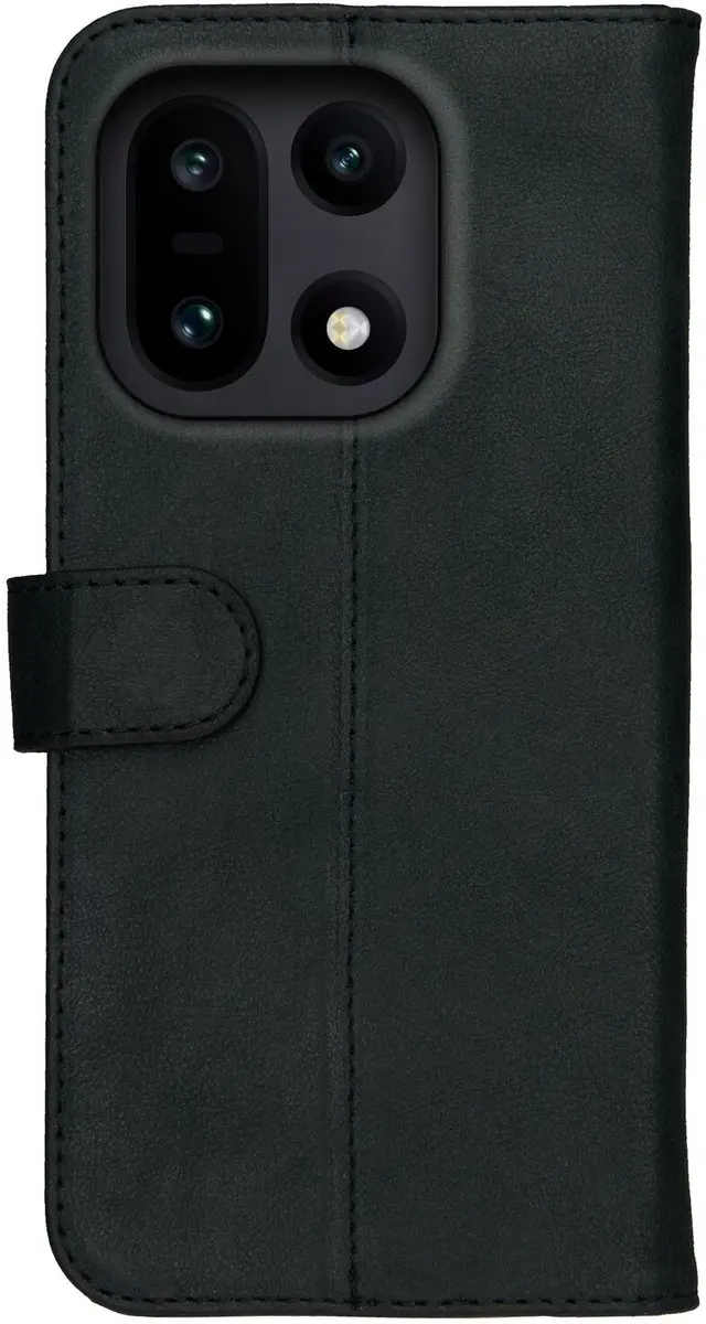 Rosso Deluxe Echt Leer Hoesje OnePlus 15 - 3 Pasjes - Zwart