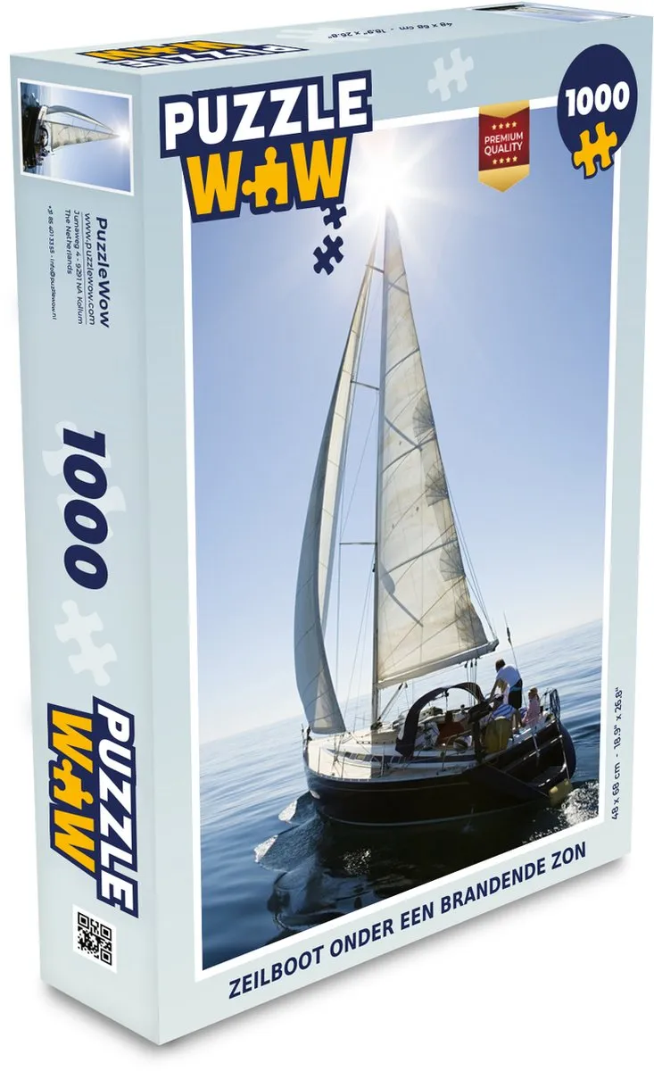 PuzzleWow Legpuzzel Zeilboot onder een brandende zon 1000 Stuks