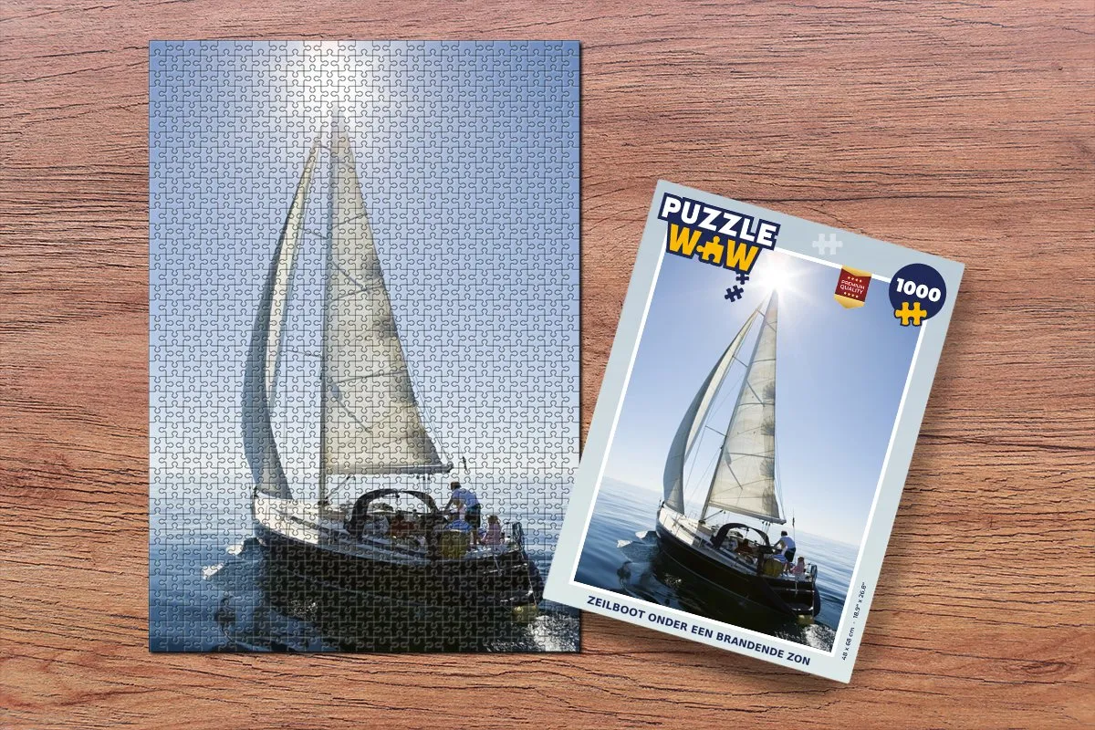 PuzzleWow Legpuzzel Zeilboot onder een brandende zon 1000 Stuks - Multicolor