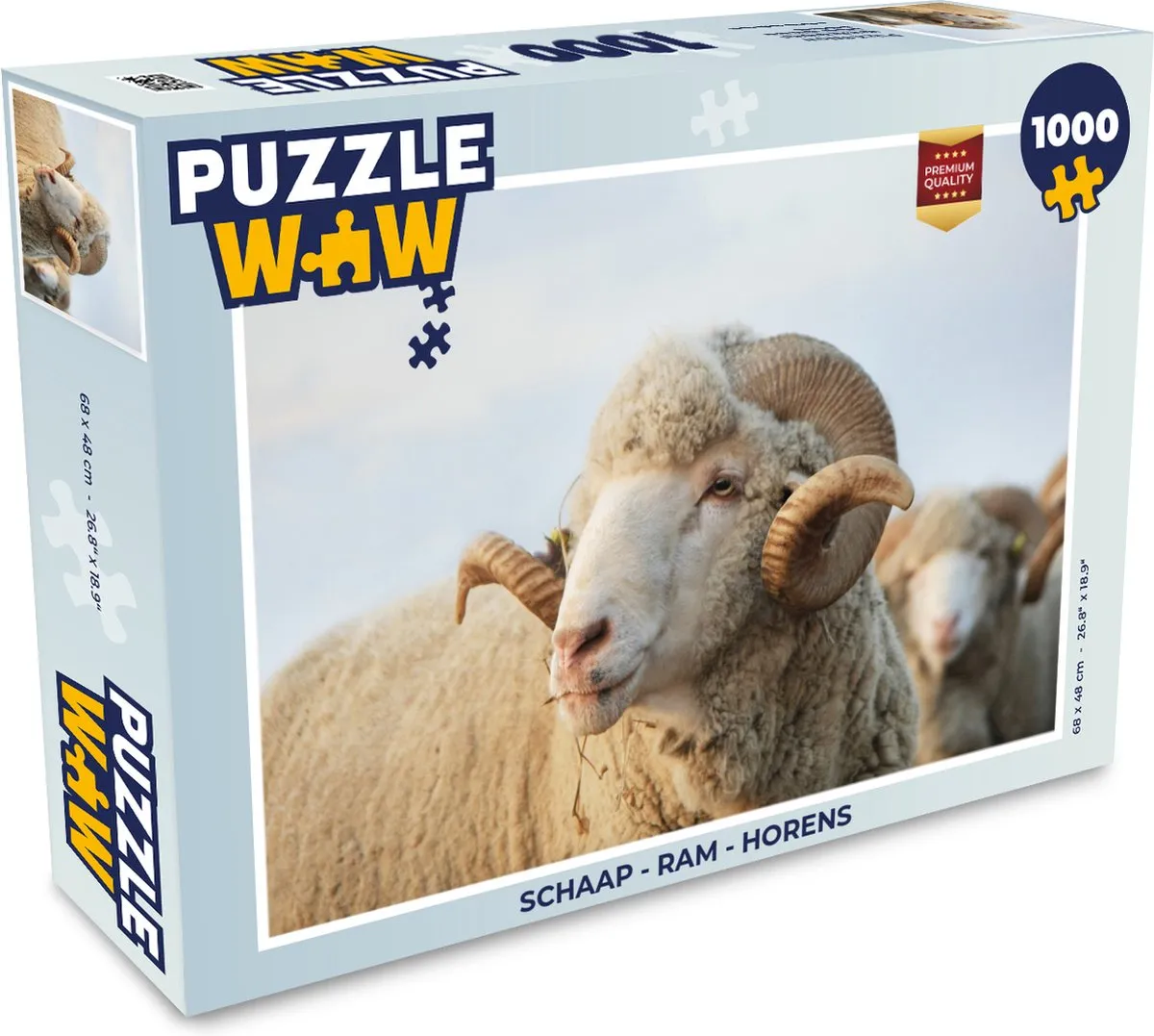 PuzzleWow Schaap Ram Horens Legpuzzel 1000 Stuks