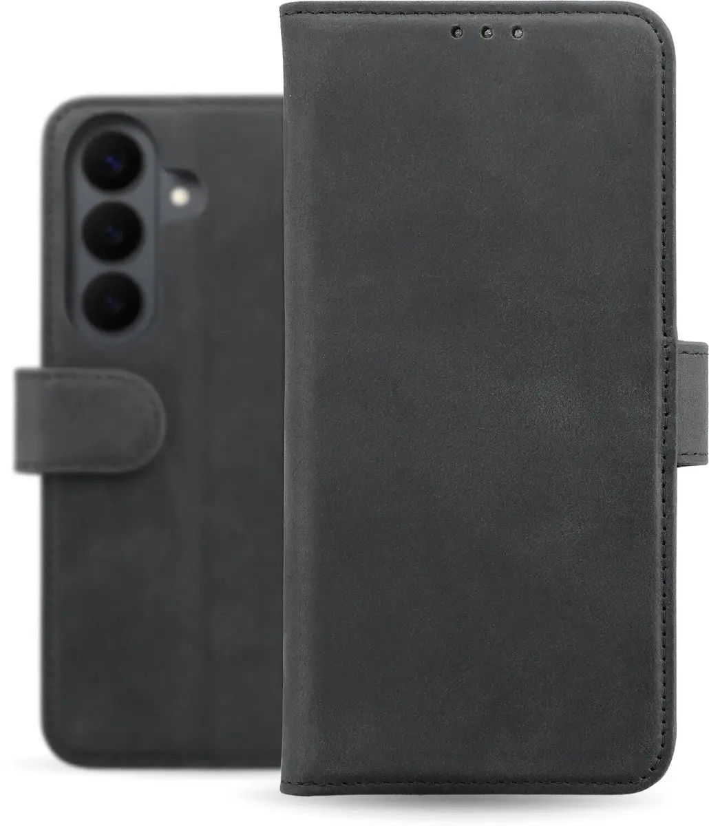 Rosso Deluxe Echt Leer Hoesje Samsung Galaxy S26 FE - 3 Pasjes - Zwart