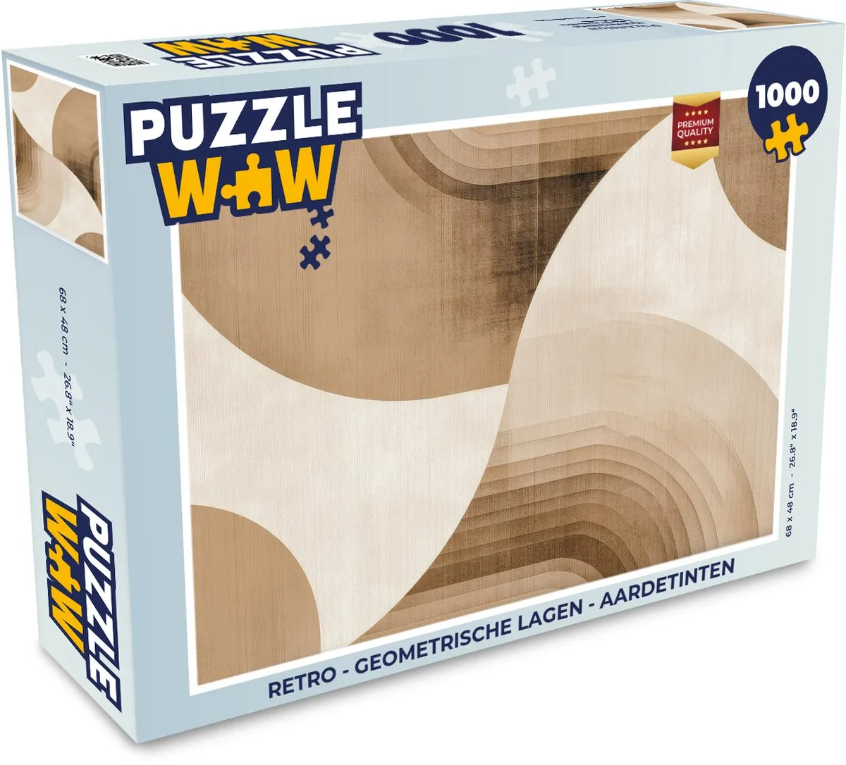 PuzzleWow Retro Geometrische Lagen Legpuzzel 1000 Stuks