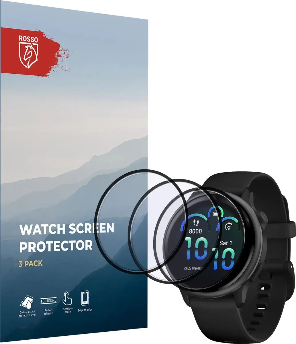 Rosso Hybrid Glass PMMA Screen Protector Garmin Vivoactive 6 - 3 Stuks