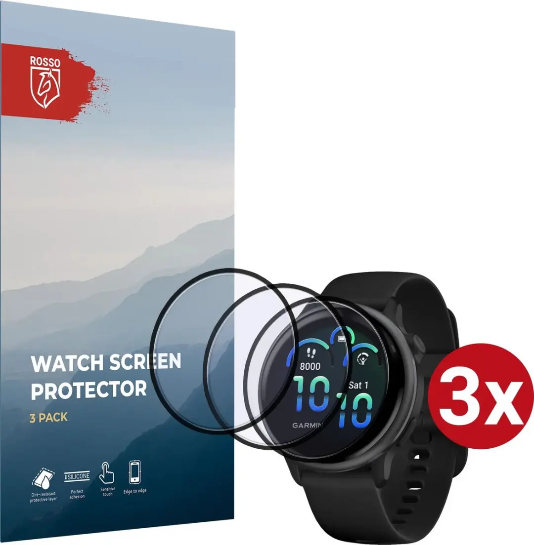 Rosso Hybrid Glass PMMA Screen Protector Garmin Vivoactive 6