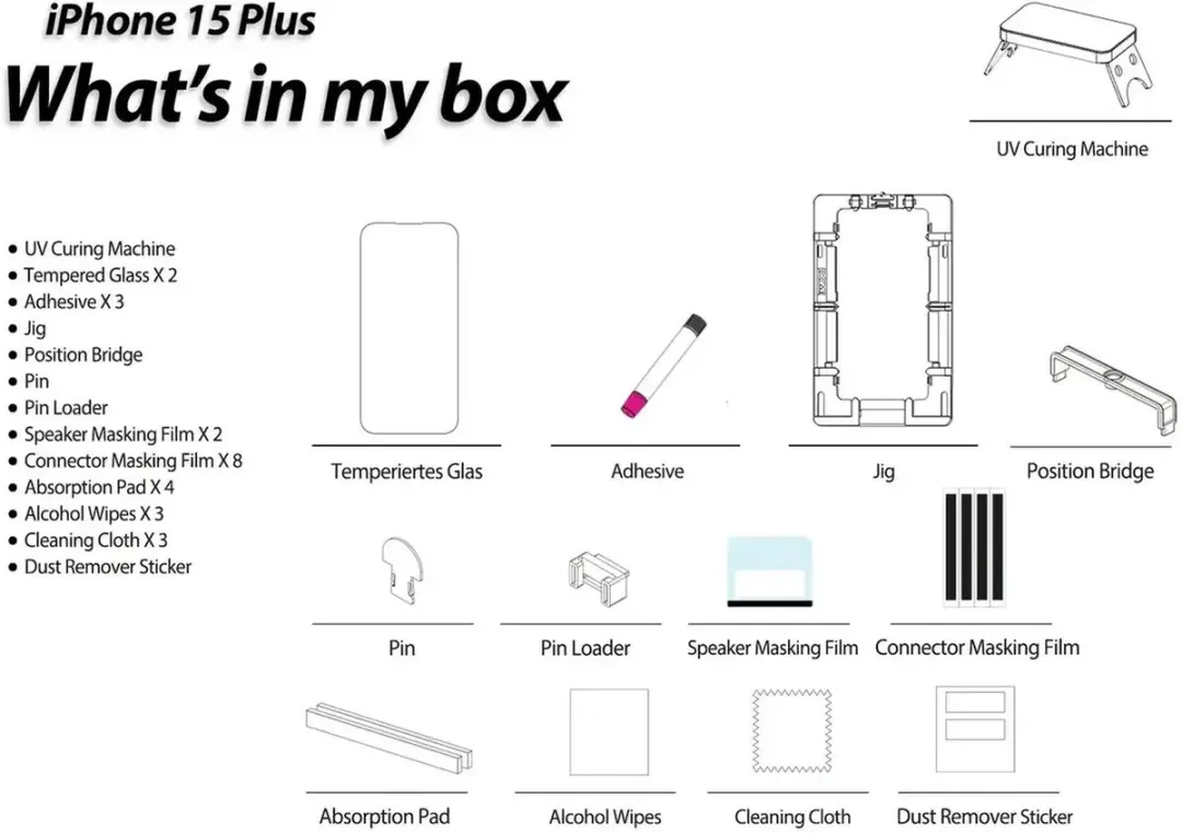 Whitestone Dome Glass iPhone 15/16 Plus - Full Cover - 2 Stuks