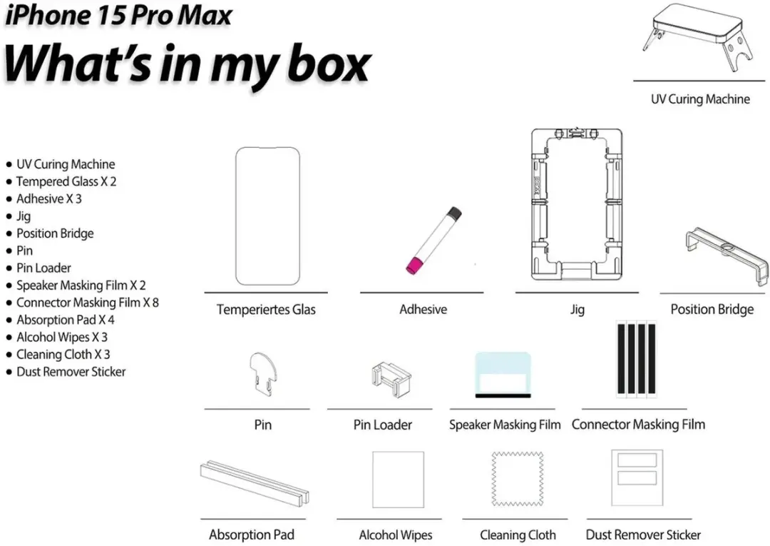 Whitestone Dome Glass iPhone 15 Pro Max - Tempered Glass - 2 Stuks