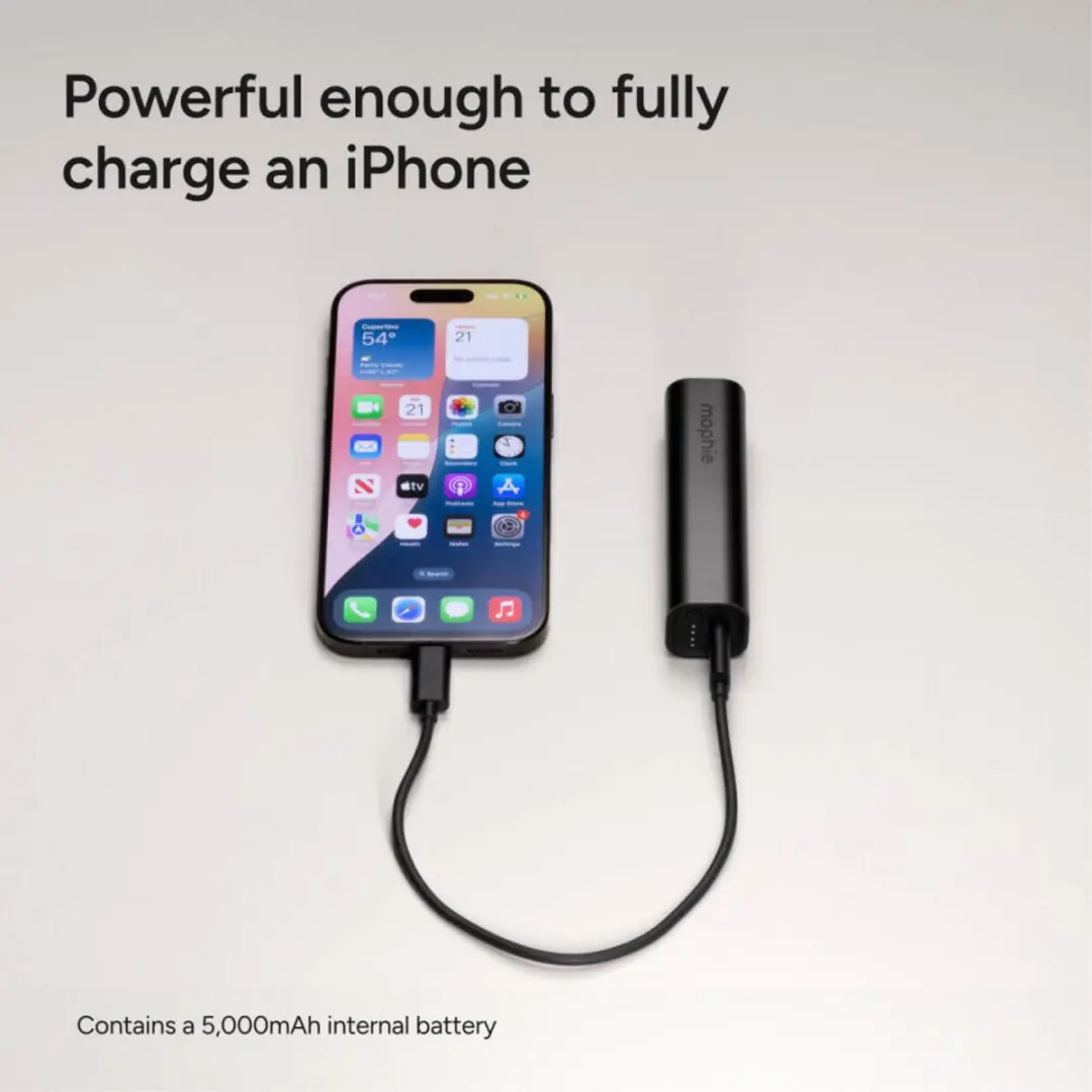 mophie Powerstation Mini 5000mAh Powerbank - 20W - Zwart - afbeelding 4 van 6