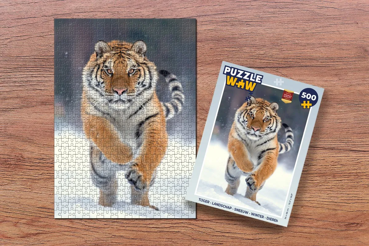 PuzzleWow Tijger Landschap Puzzel 500 Stuks - Multicolor
