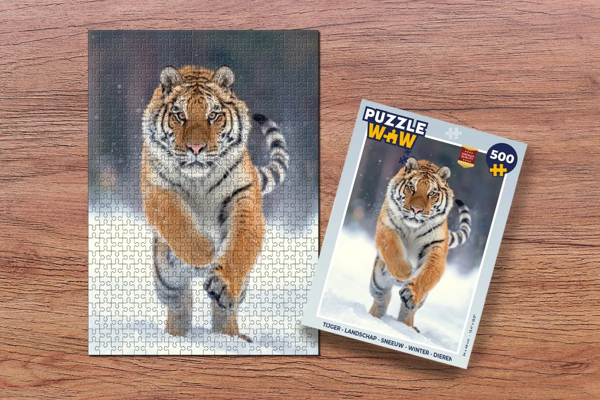 PuzzleWow Tijger Landschap Puzzel 500 Stuks - Multicolor