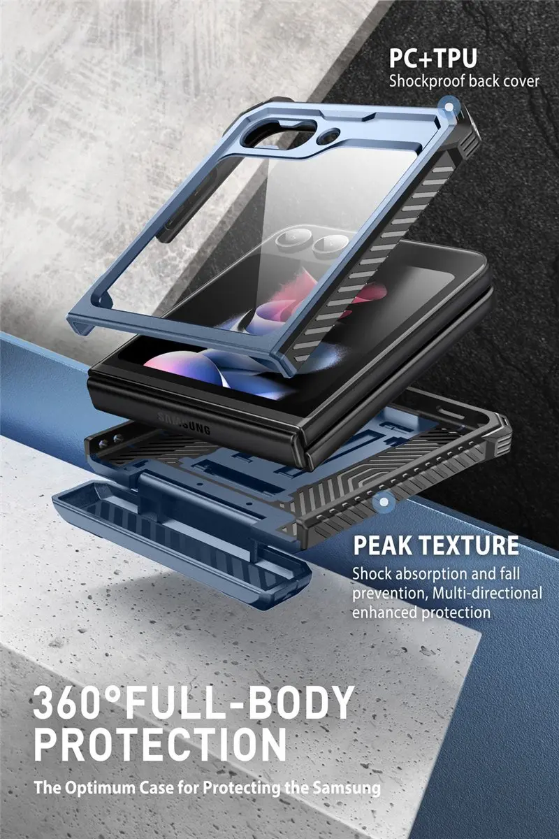 Supcase Armorbox 10788 Hoesje Galaxy Z Flip5 - Blauw