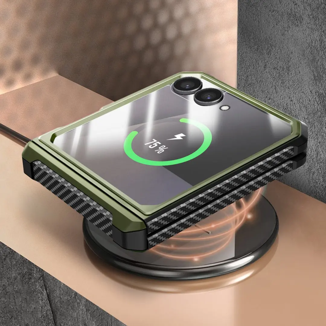Supcase Unicorn Beetle Pro Hoesje Z Flip 7 Groen - BACK-SPC-PRO-KK-ZFL7
