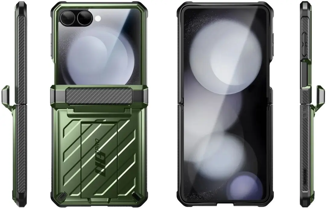 Supcase Unicorn Beetle Pro Hoesje Z Flip 7 Groen - BACK-SPC-PRO-KK-ZFL7