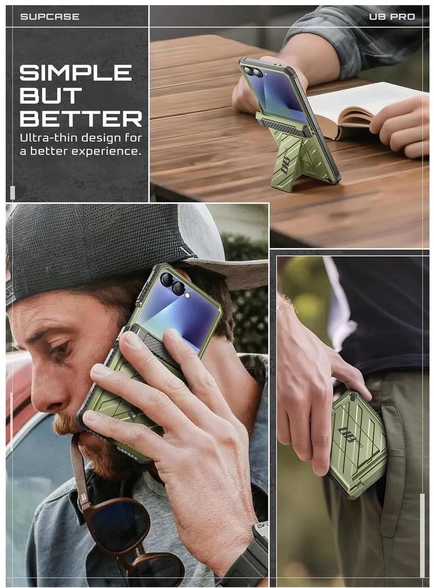 Supcase Unicorn Beetle Pro Hoesje Z Flip 7 Groen - BACK-SPC-PRO-KK-ZFL7