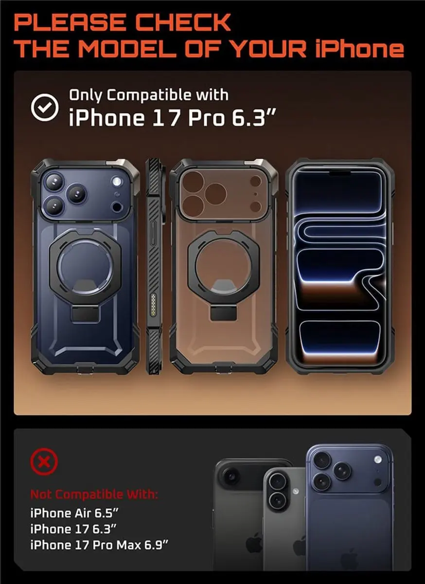 Supcase UB Grip Hoesje iPhone 17 Pro - Zwart Transparant - 13935