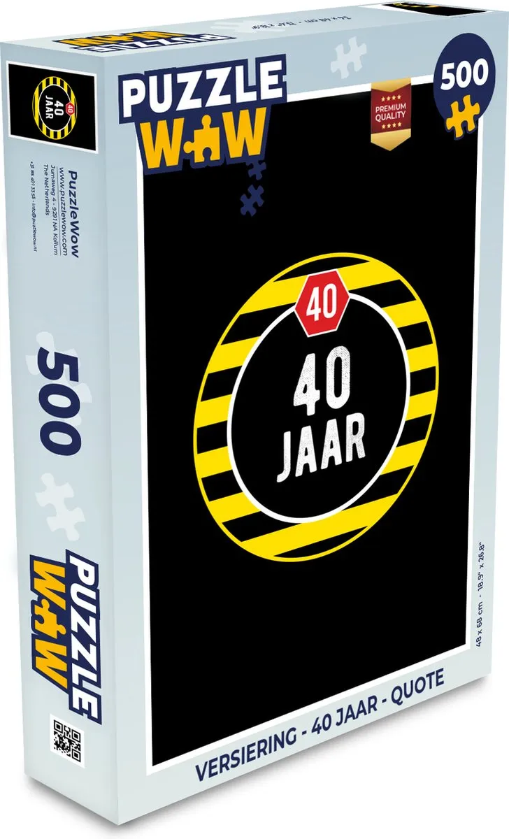 PuzzleWow 40 Jaar Quote Legpuzzel 500 Stuks