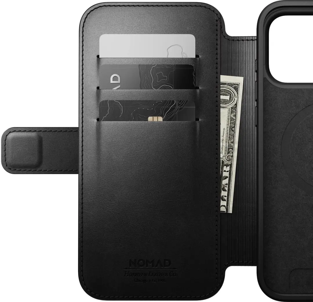 NOMAD Horween Lederen Folio iPhone 17 Pro Max 114686114040 - Zwart