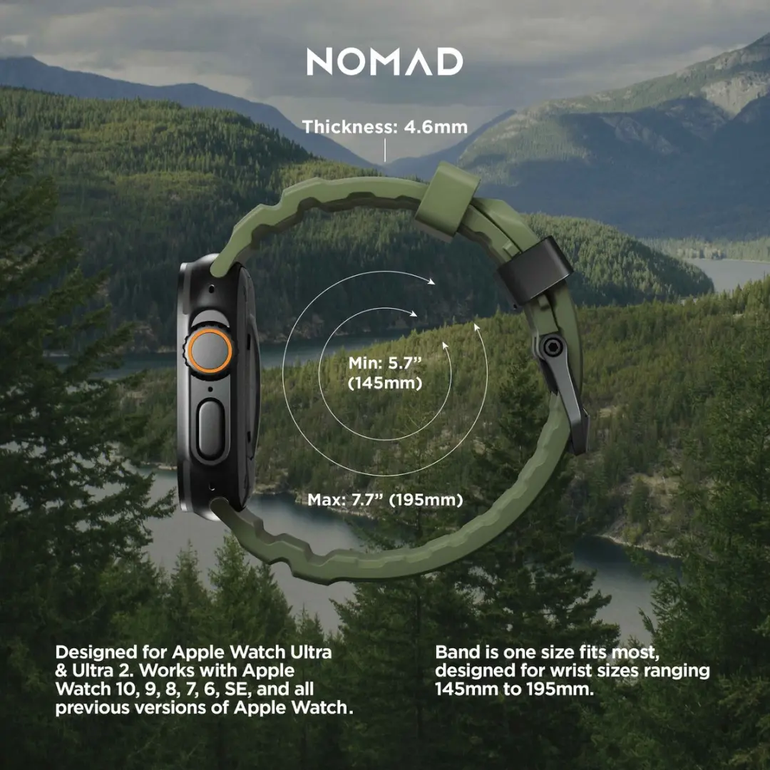 NOMAD Rocky Point Horlogeband - Groen - 45/46/49mm