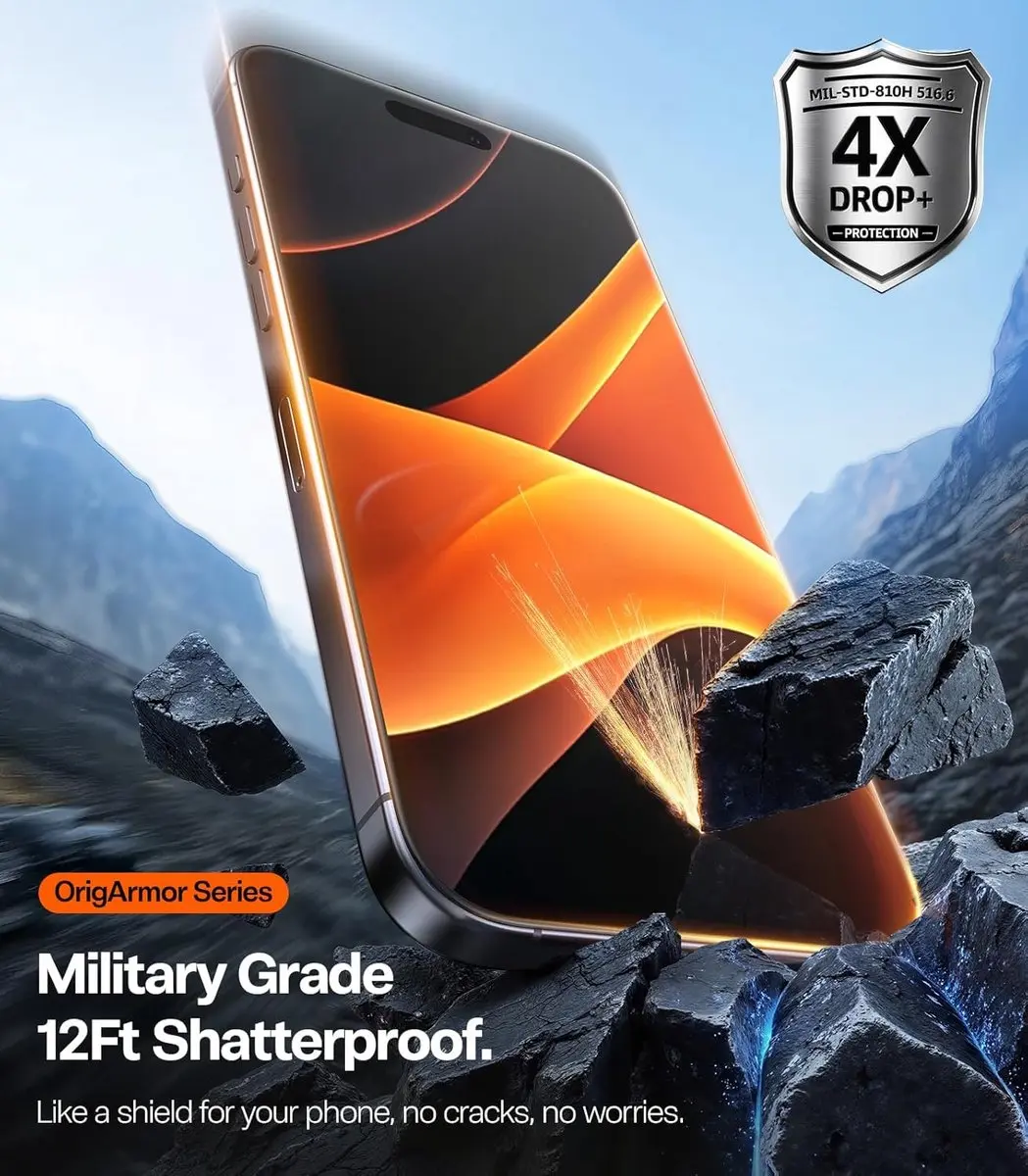 Torras OrigArmor 9H+ Glas iPhone 17 Pro Max - Anti-reflectie