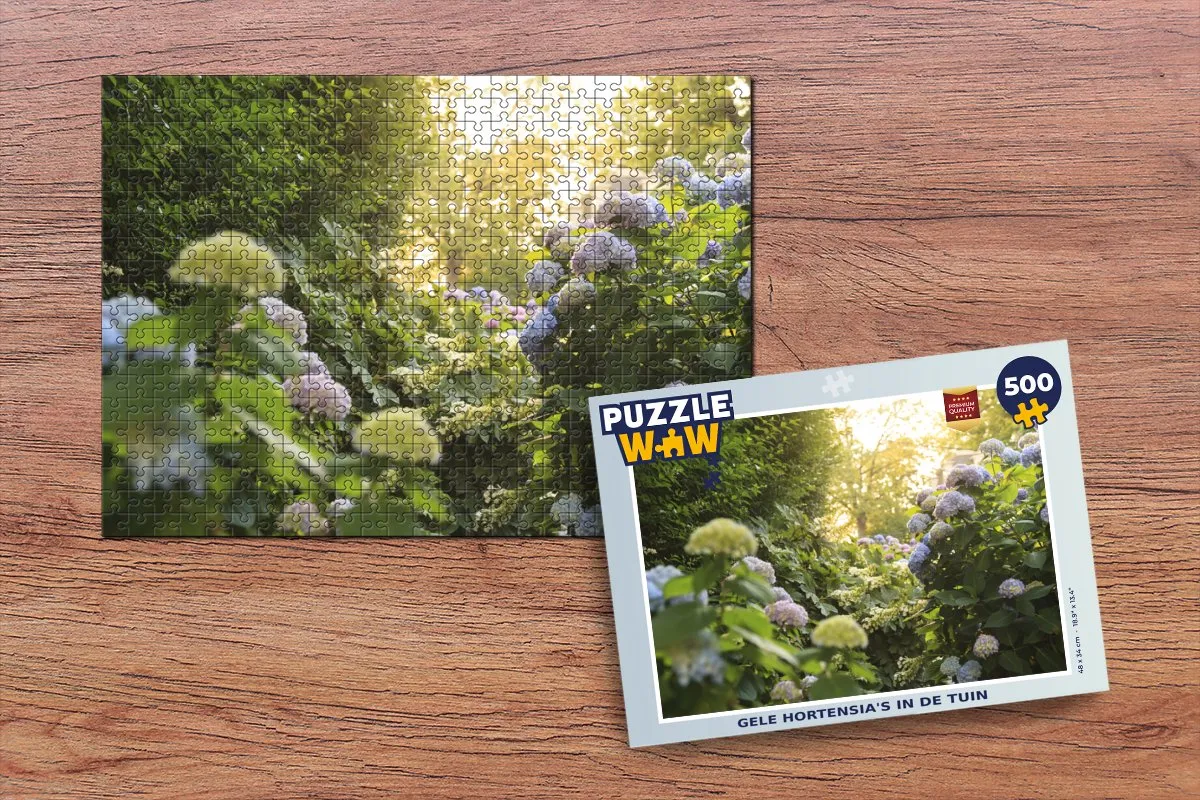 PuzzleWow Legpuzzel Gele Hortensia's 500 Stuks - Multicolor